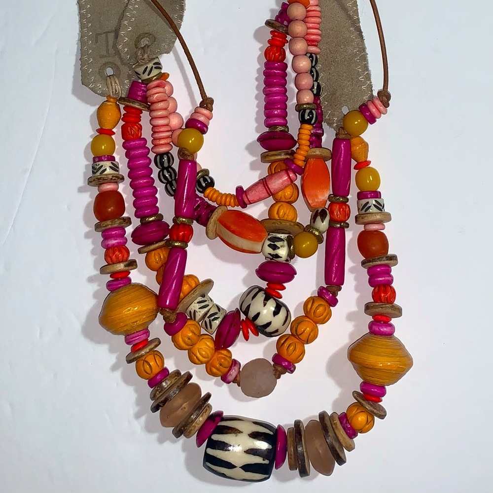 Twine & Twig beaded Boho layered necklace set